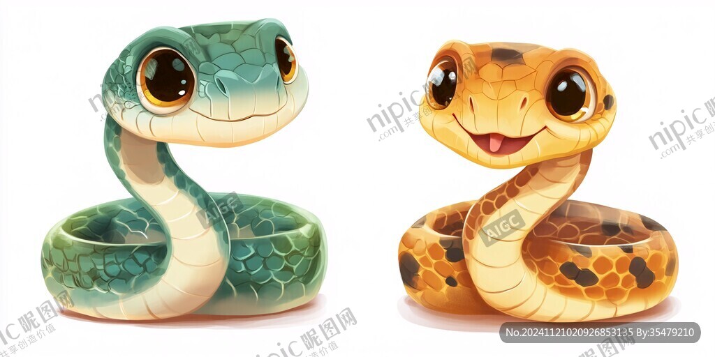 2條蛇插畫