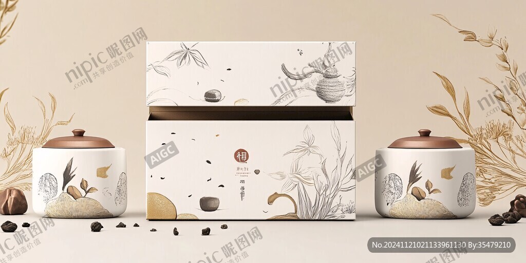 金針茶包裝插畫