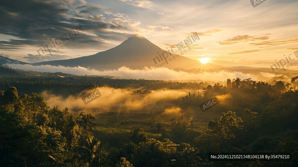 日出下的印尼伊真火山