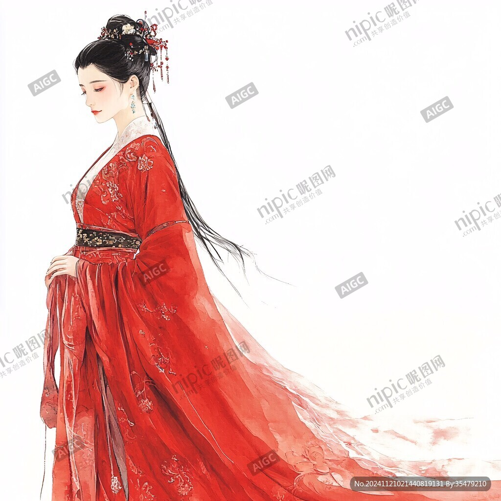 紅衣少女設(shè)計(jì)古風(fēng)