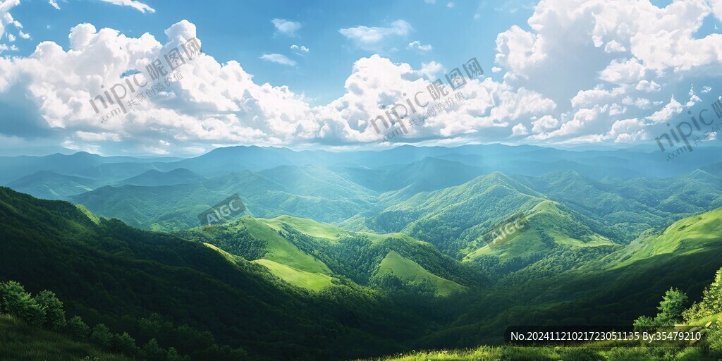 綠色山嶺風(fēng)景圖