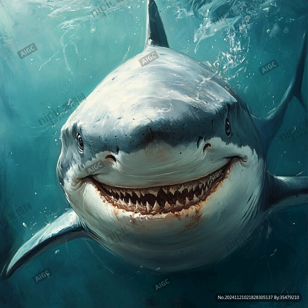 海洋鯊魚3d畫