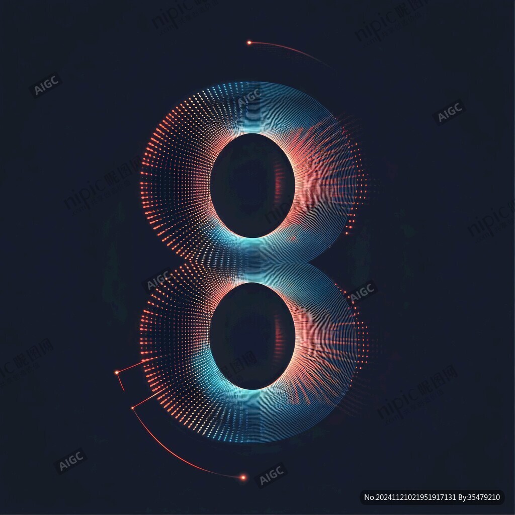 線條數(shù)字8海報(bào)