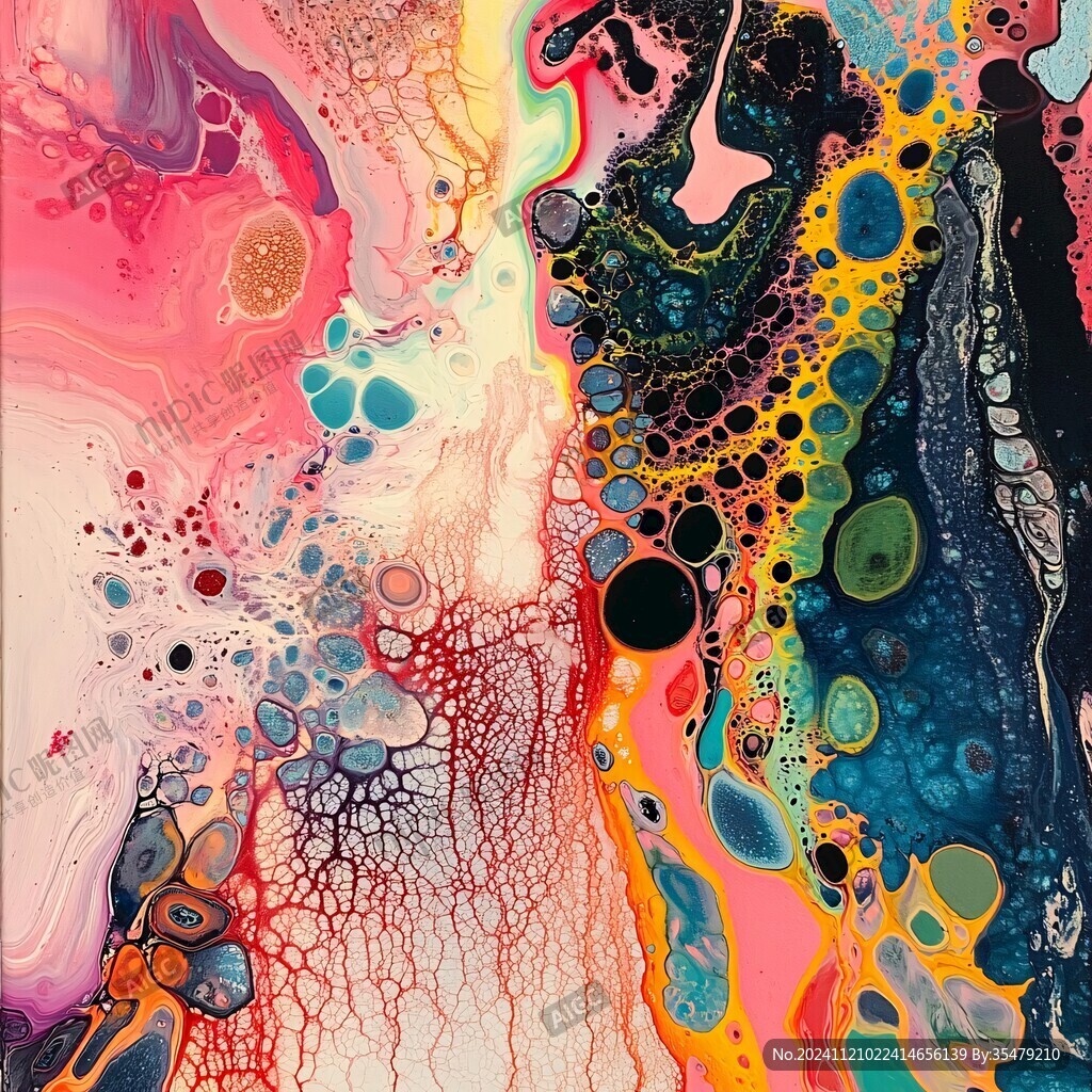 肌理彩色流體裝飾畫