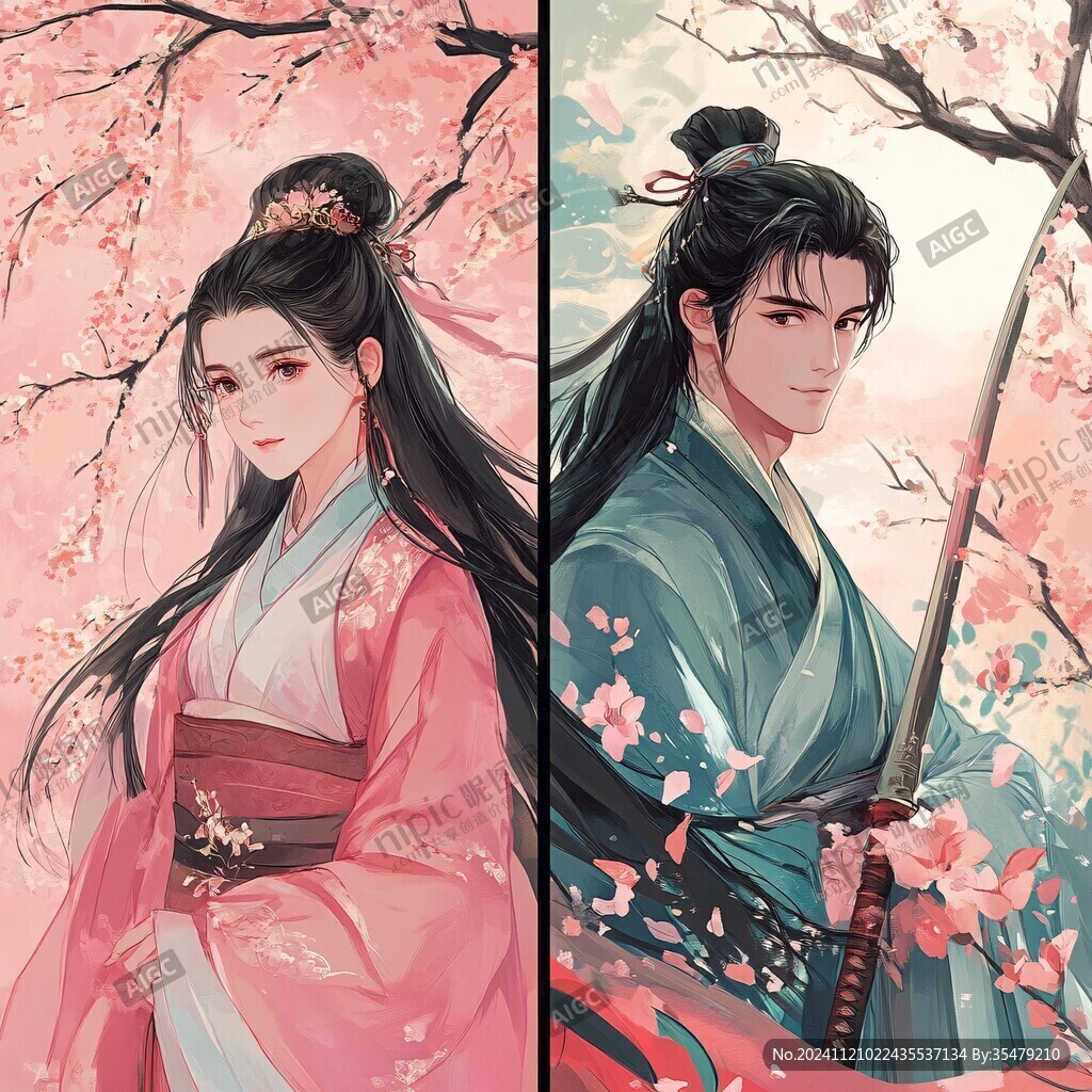 古風(fēng)情侶插畫