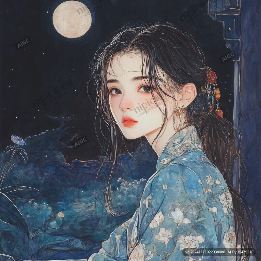 古风美女头像插画封面 古风美女头像插画封面
