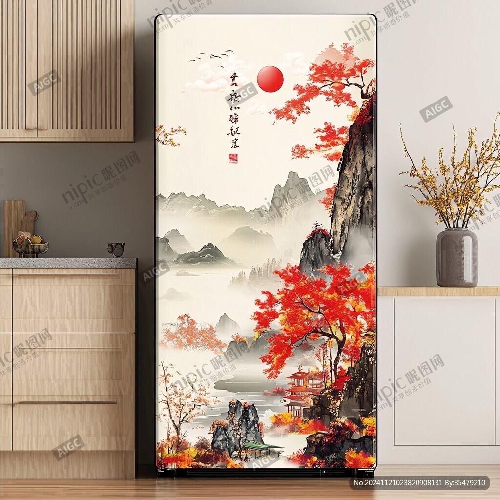 新中式紅葉屏風(fēng)