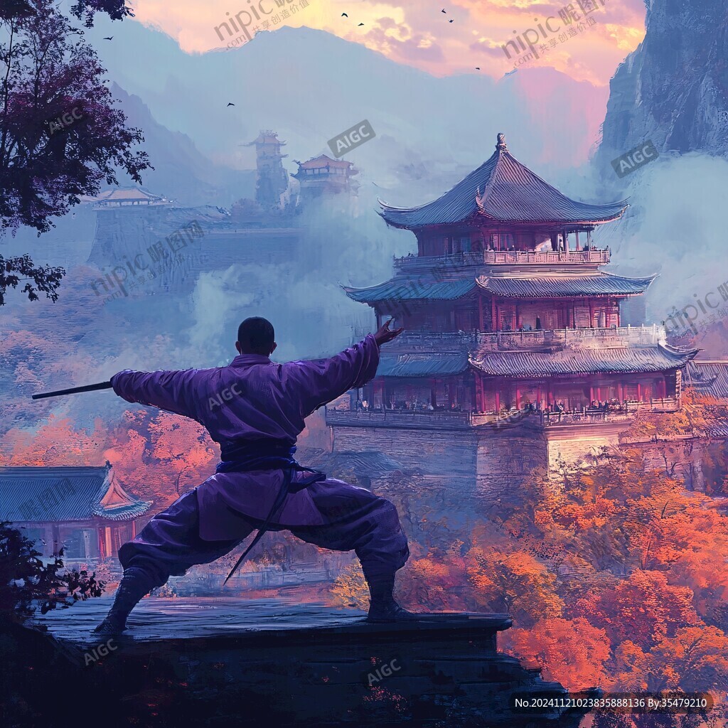 武當(dāng)山插畫