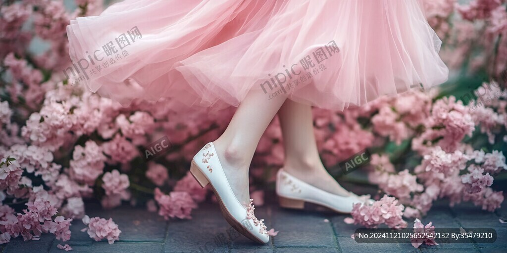 唯美花下少女