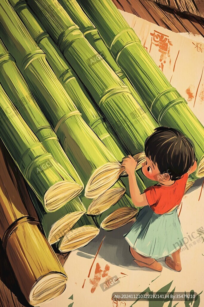 甘蔗包裝插畫