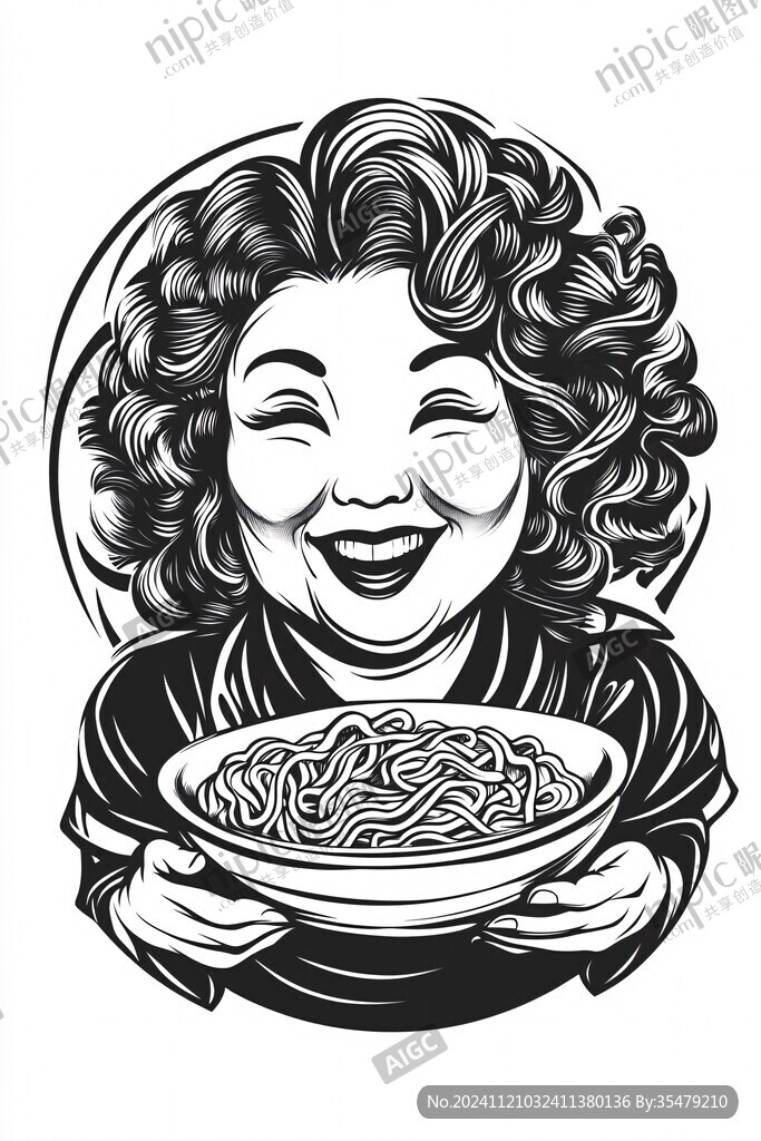 卡通婆婆面館標(biāo)志