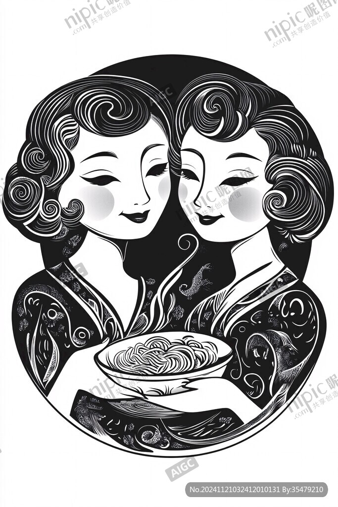 傳統拉面插畫