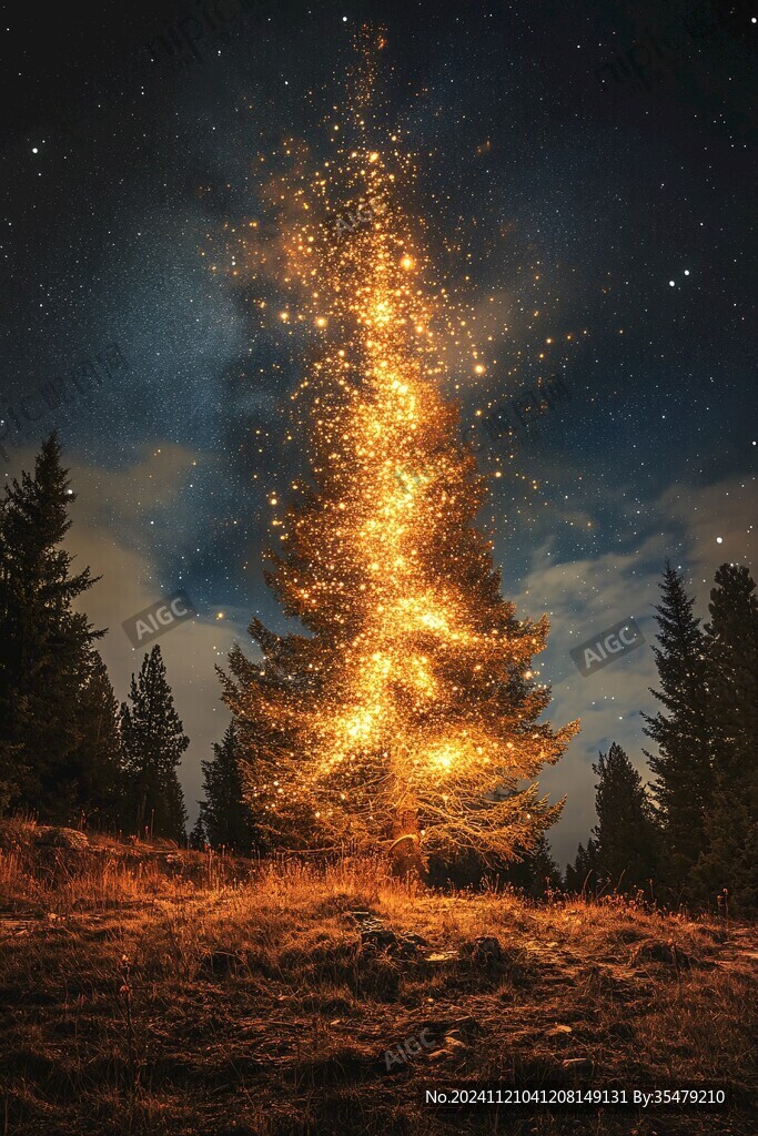 圣誕樹創意星光背景