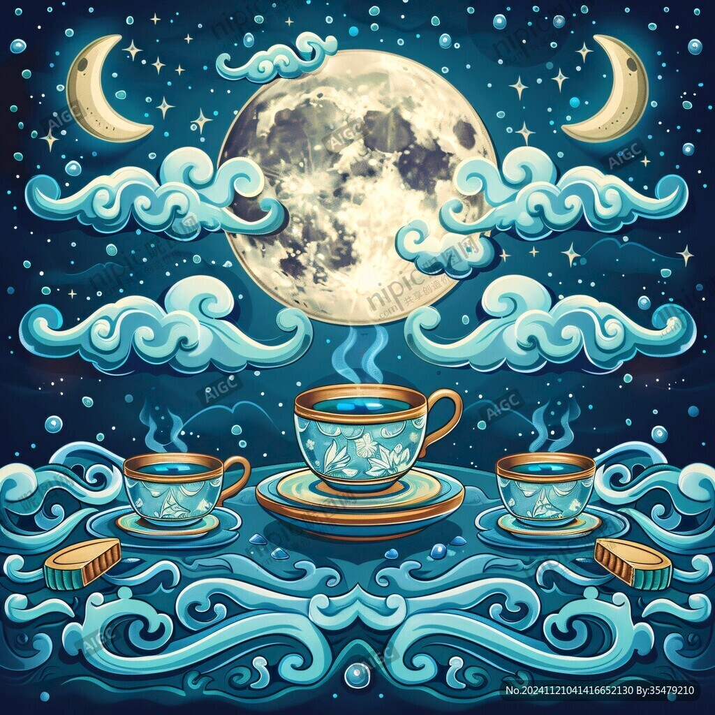 茶壺茶杯賞月