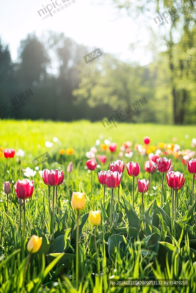 郁金香花園鮮花春天