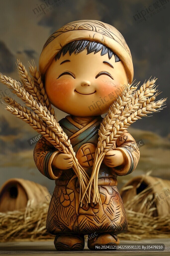 小龍農(nóng)夫拿麥穗形象