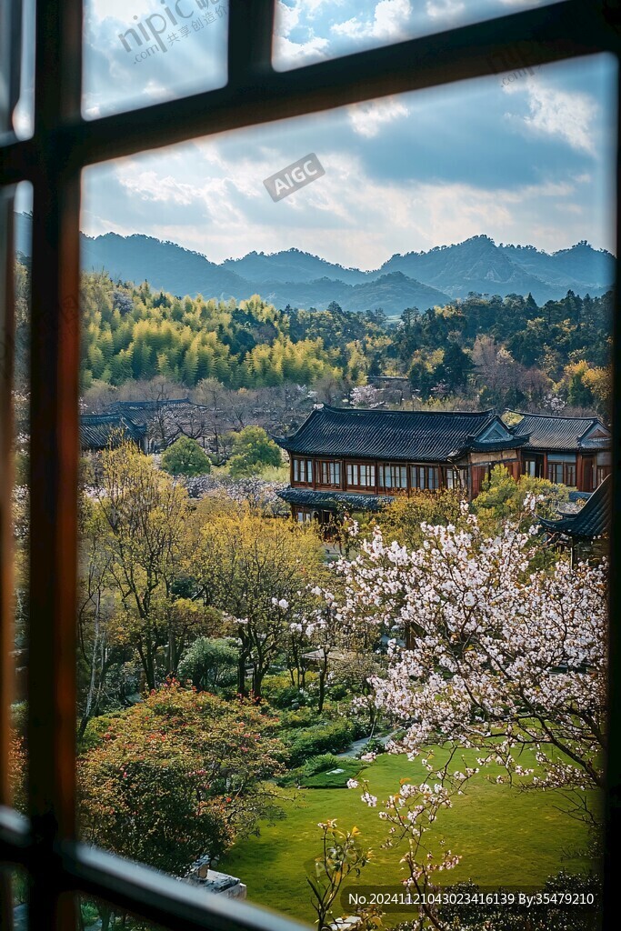 窗外春景