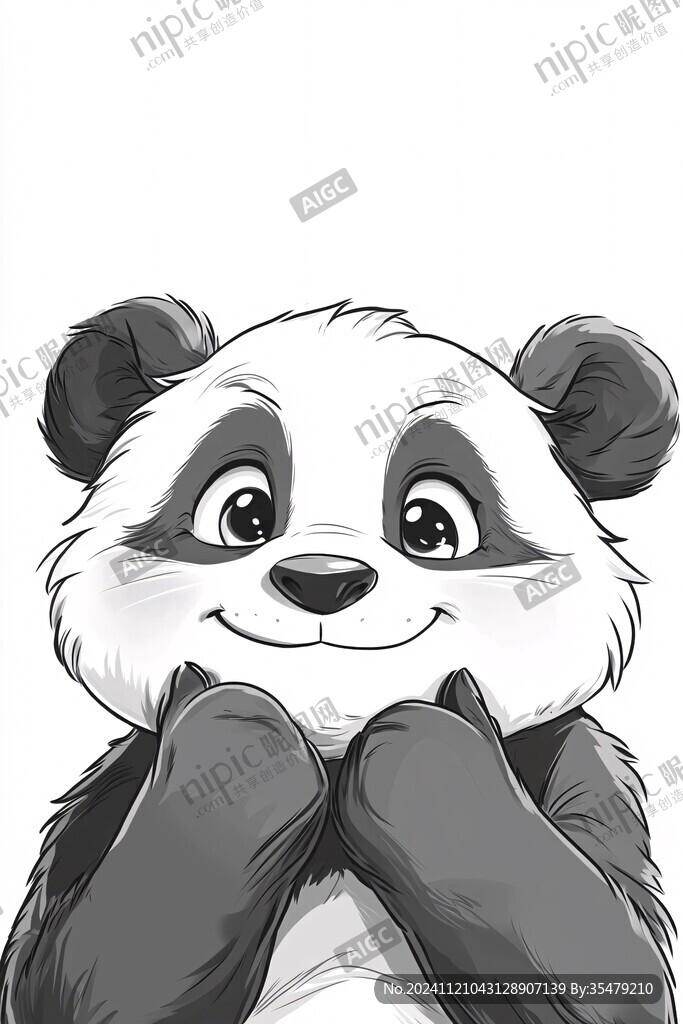 手繪熊貓插畫(huà)