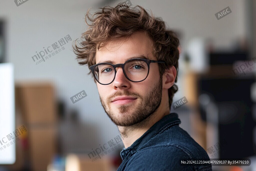 卷發(fā)男性頭像