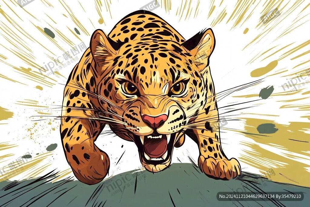 金錢豹插畫