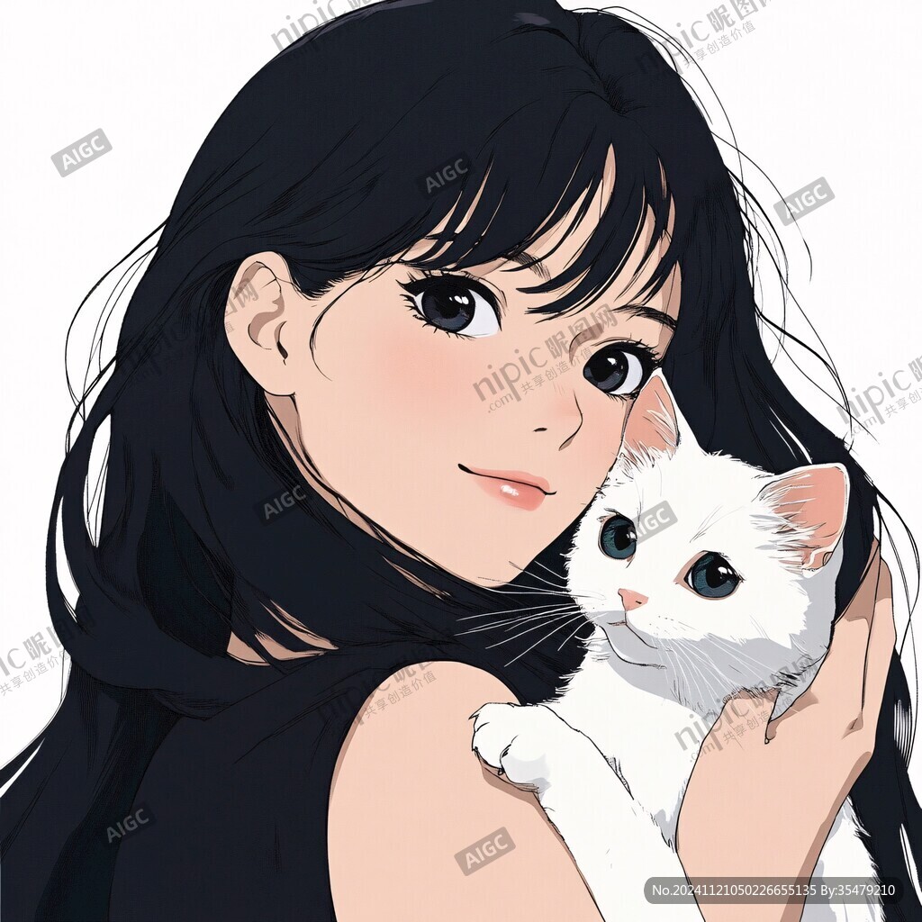 抱貓少女