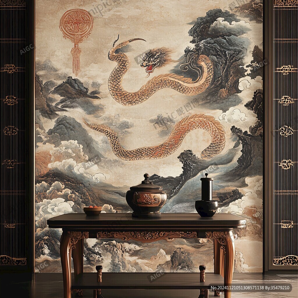 新中式龍背景