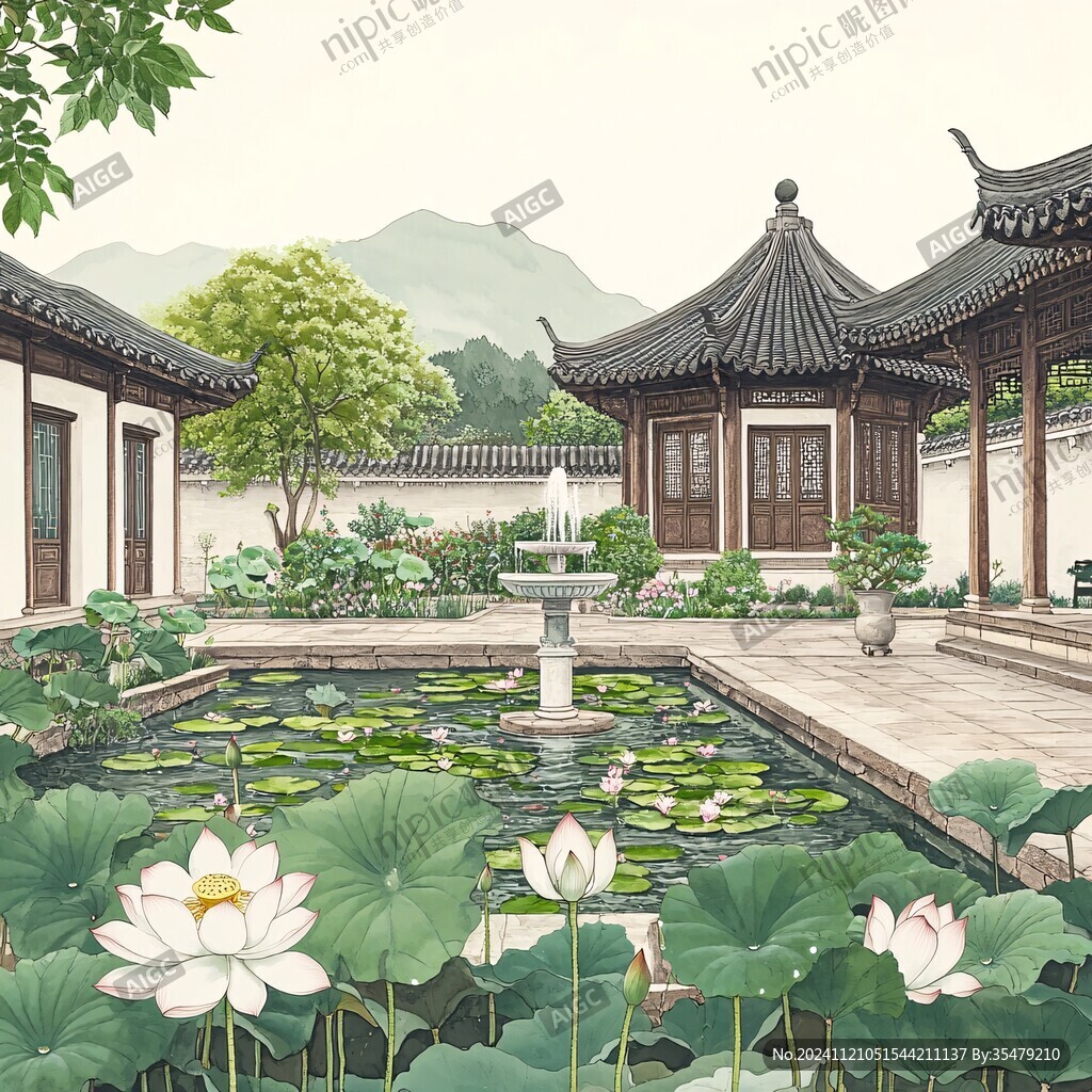 曲院風(fēng)荷插畫