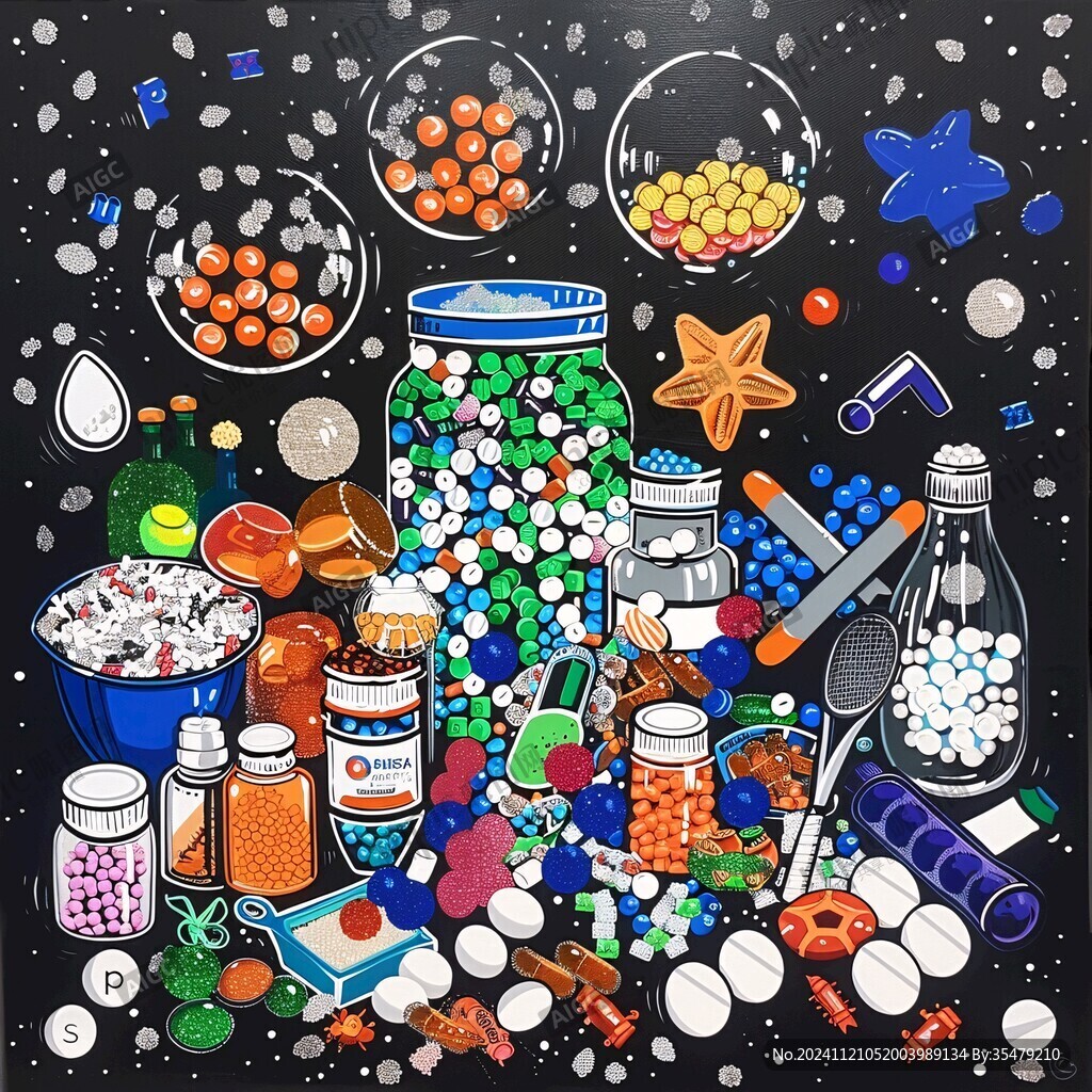 藥物食品插畫