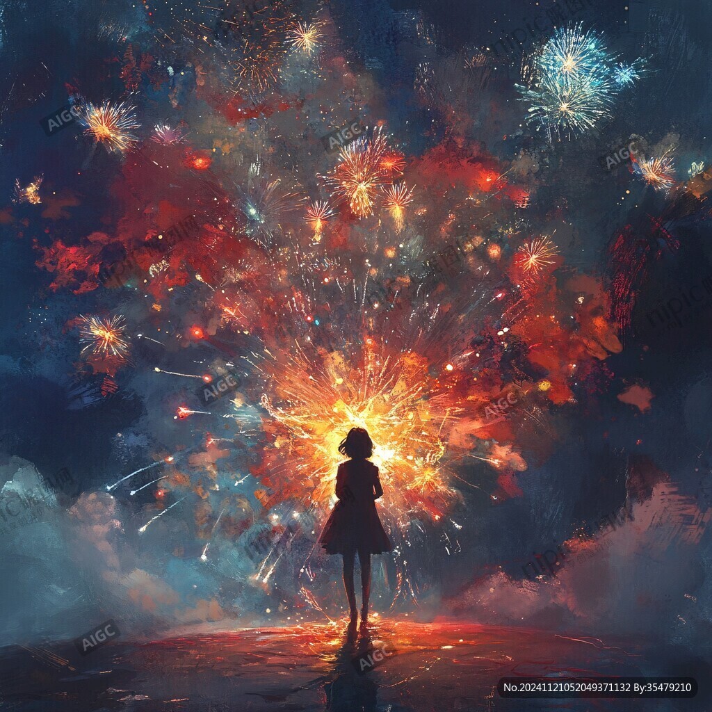 放煙花的少女