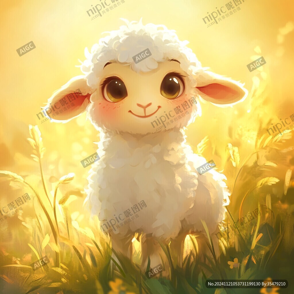 萌系小羊插畫