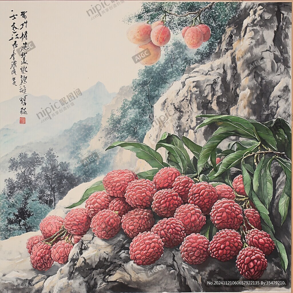 豐收荔枝畫