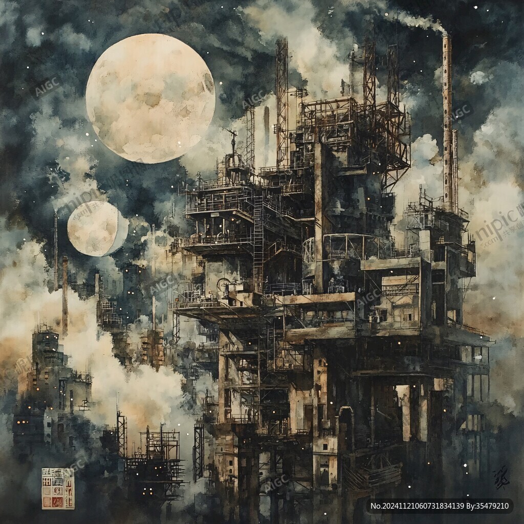 科幻油畫油彩