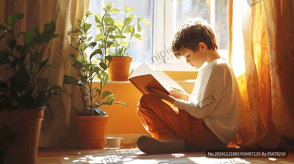 陽光下看書