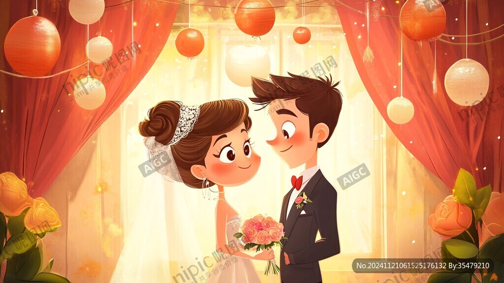 婚慶廣告插畫