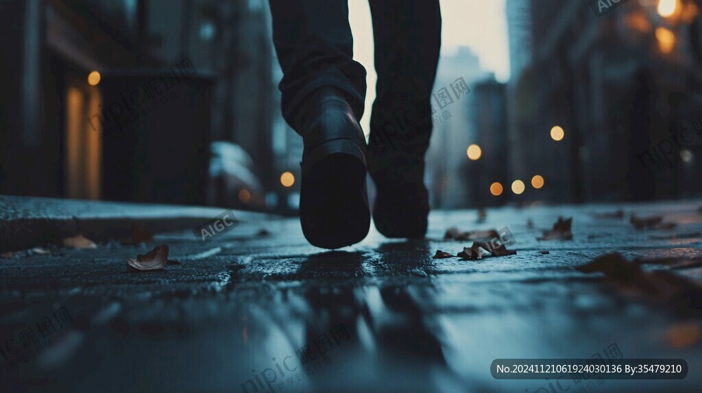 夜晚跑步的人