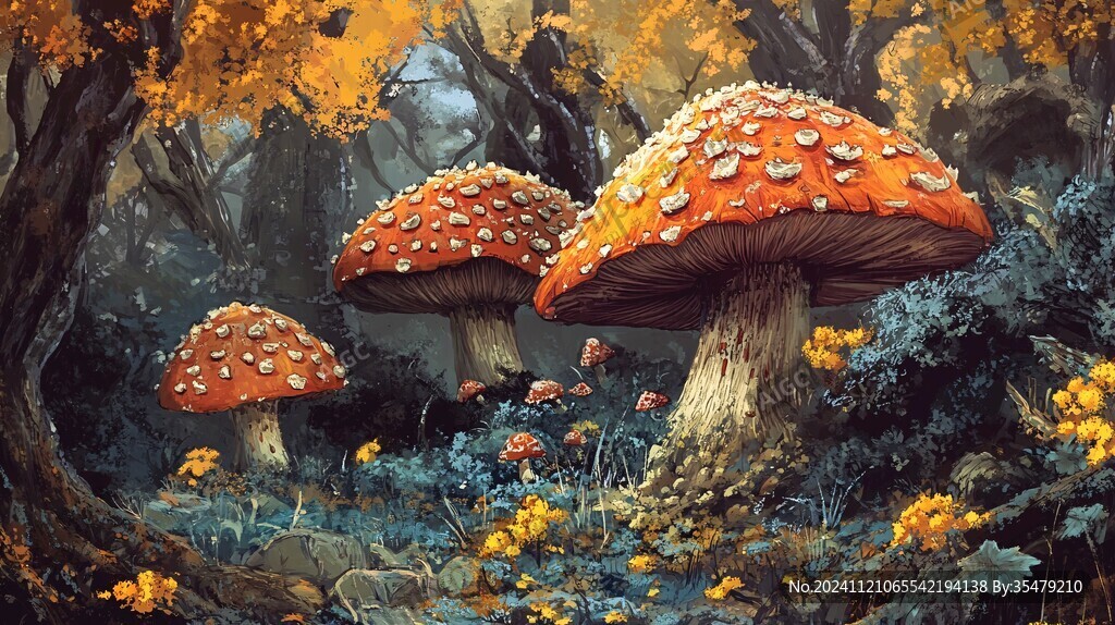 蘑菇屋插畫