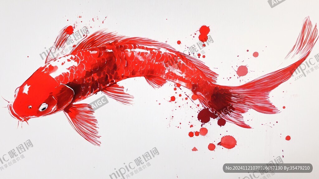 紅鯉魚手繪