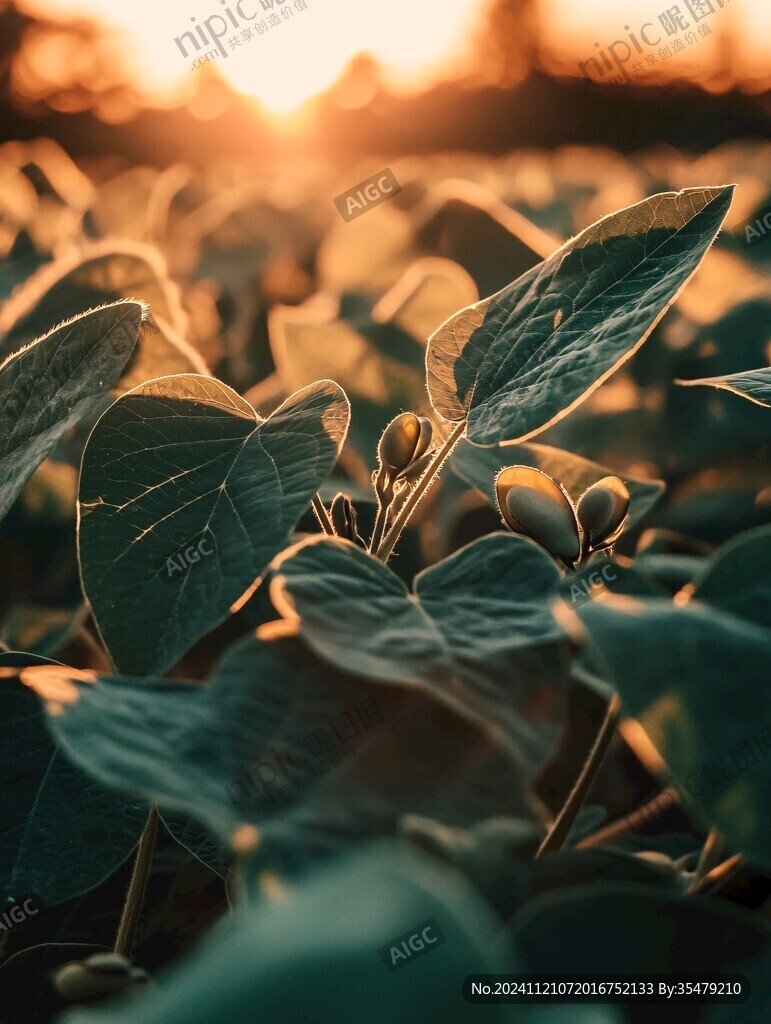 金色陽光綠色植物