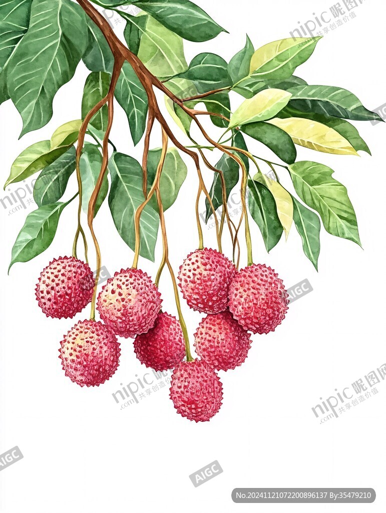 貴妃荔枝插畫