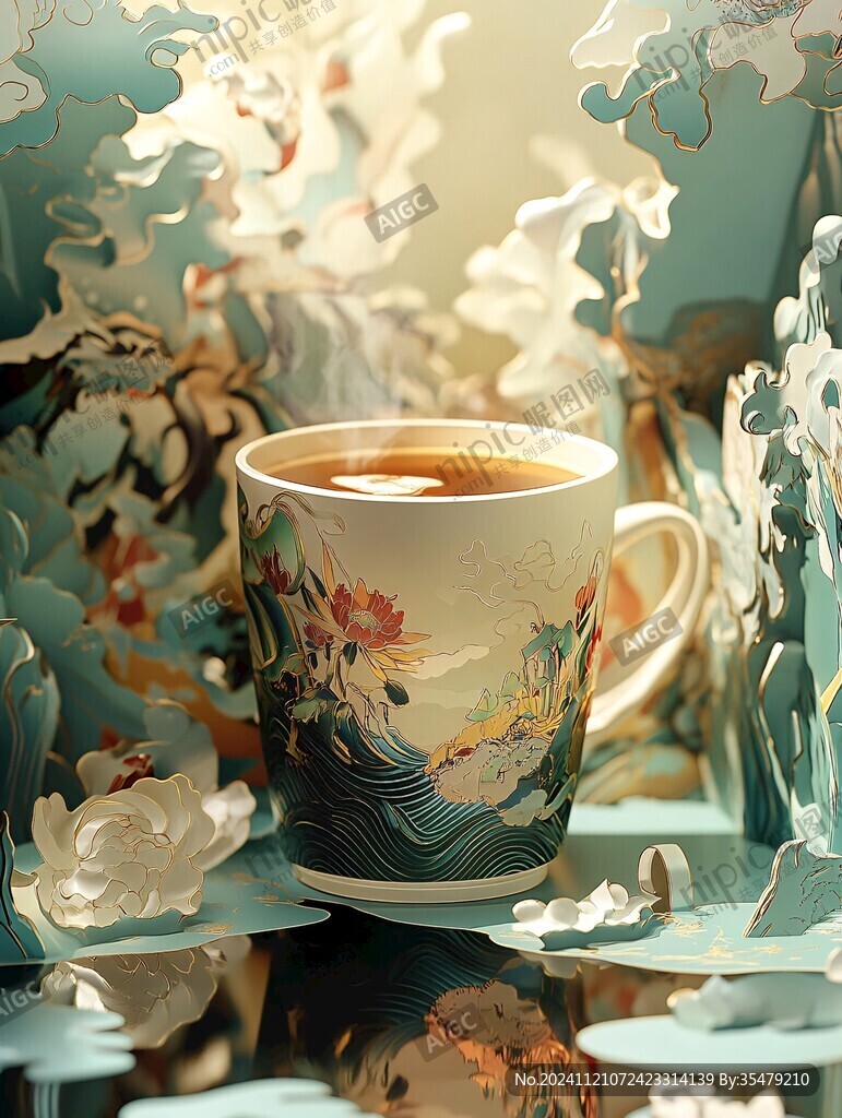 茶包裝插畫