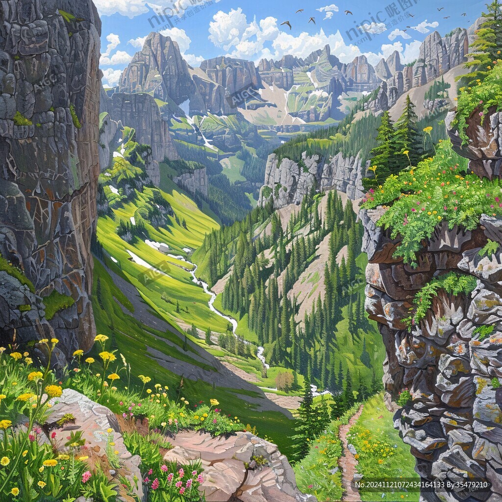 現(xiàn)實山景畫