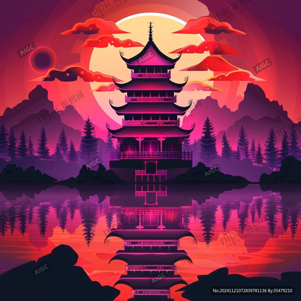 文筆塔插畫