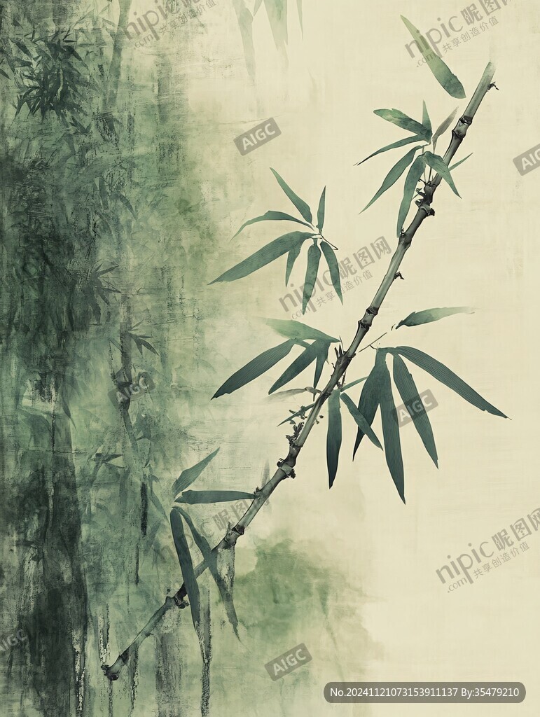 竹枝裝飾畫背景