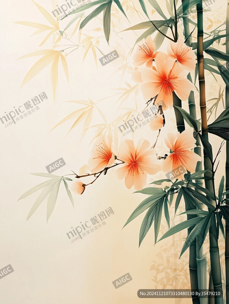 意境竹畫