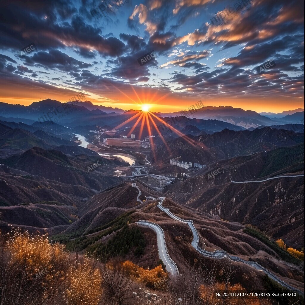 九曲十八彎夕照