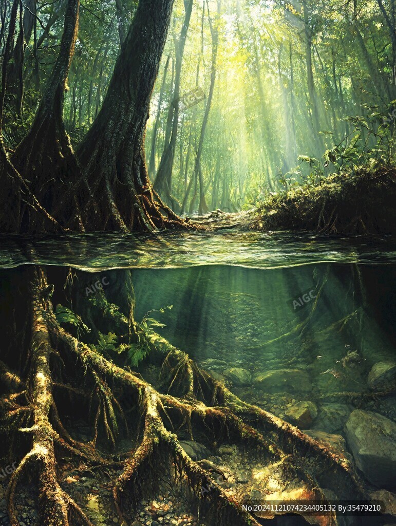 水下樹根