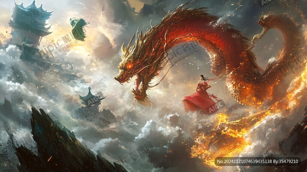 龍年橫版插畫
