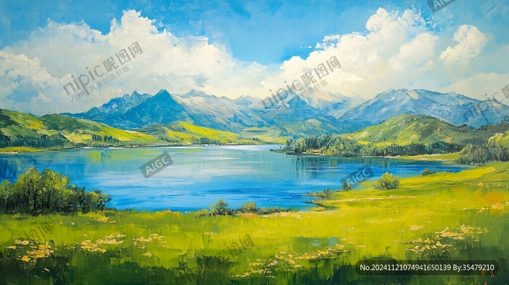 油畫山水風(fēng)景