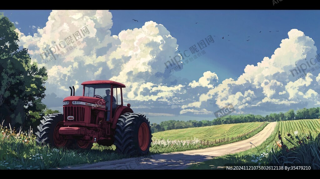 鄉村場景插畫