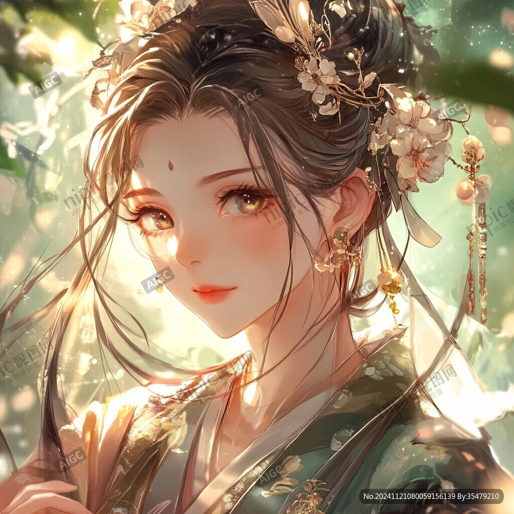 古風(fēng)美女頭像插畫封面